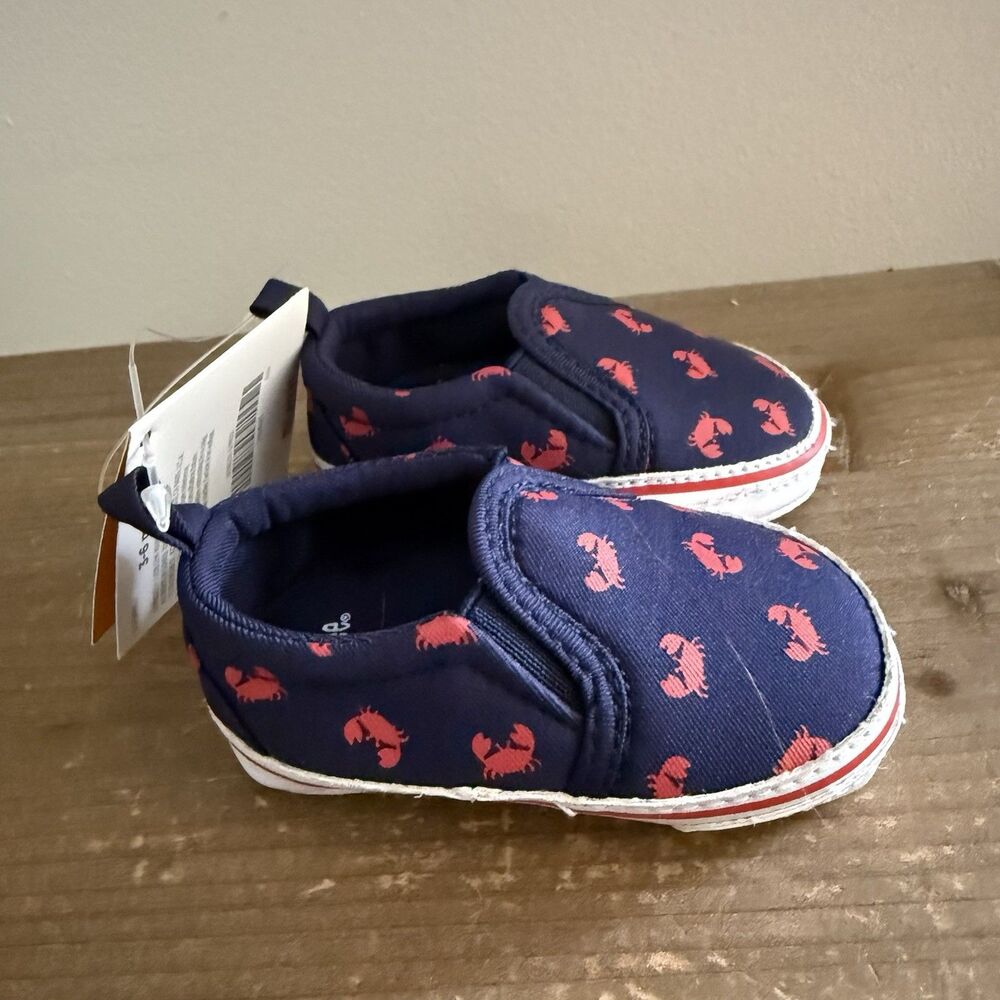 NWT Vintage Kids Gymboree Crab Slip-ON Shoes Size 3-6 Months